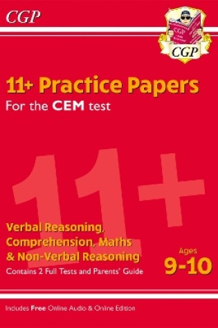 Cover of 11+ CEM Practice Papers - Ages 9-10 (with Parents' Guide & Online Edition)