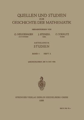 Book cover for Quellen Und Studien Zur Geschichte Der Mathematik