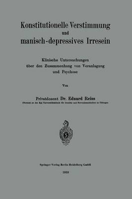 Cover of Konstitutionelle Verstimmung Und Manisch-Depressives Irresein