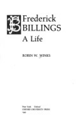 Cover of Frederick Billings