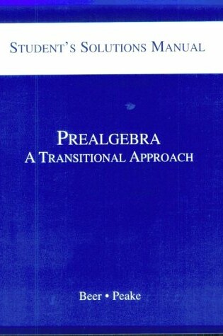 Cover of Student Solutions Manual to Prealgebra