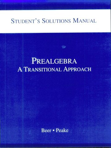 Book cover for Student Solutions Manual to Prealgebra