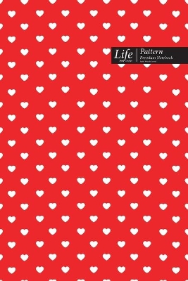 Book cover for Hearts Pattern Composition Notebook, Dotted Lines, Wide Ruled Medium Size 6 x 9 Inch (A5), 144 Sheets Red Cover