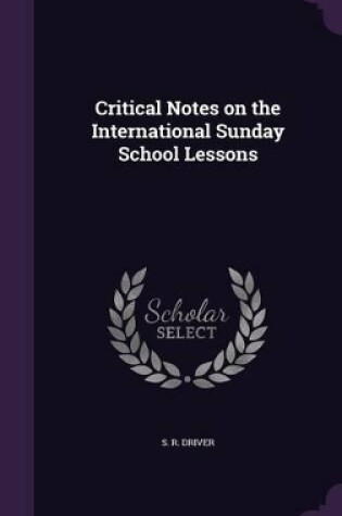 Cover of Critical Notes on the International Sunday School Lessons