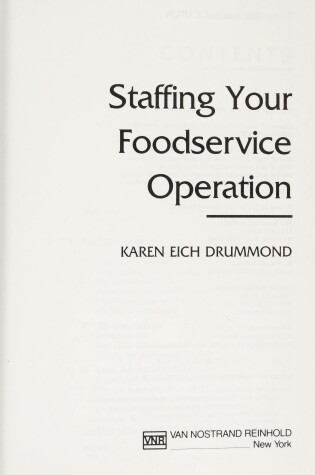 Cover of Staffing Your Food Service Operation