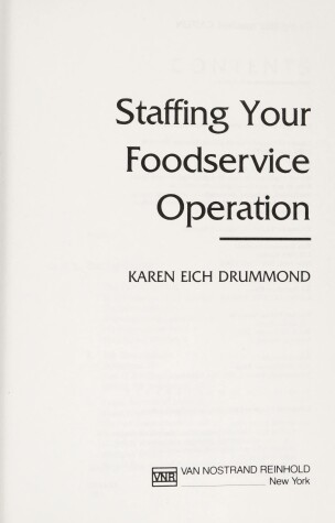 Cover of Staffing Your Food Service Operation