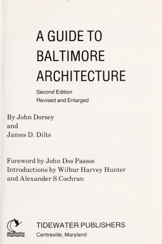 Cover of A Guide to Baltimore Architecture