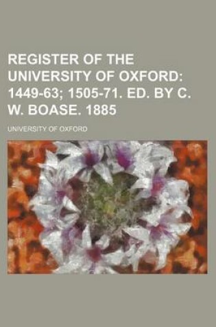 Cover of Register of the University of Oxford