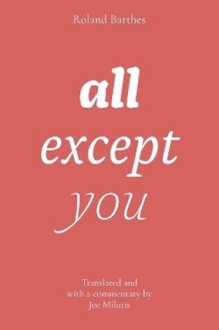 Cover of all except you
