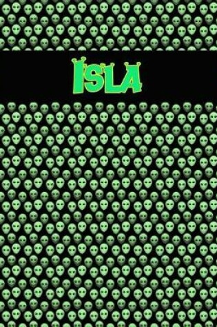 Cover of 120 Page Handwriting Practice Book with Green Alien Cover Isla