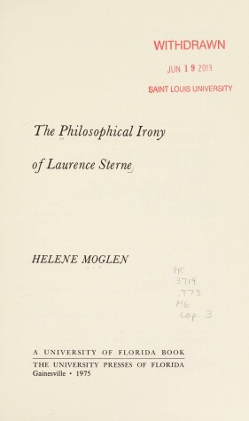 Book cover for The Philosophical Irony of Laurence Sterne