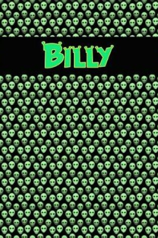 Cover of 120 Page Handwriting Practice Book with Green Alien Cover Billy