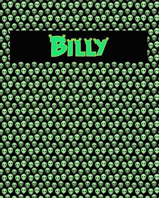 Book cover for 120 Page Handwriting Practice Book with Green Alien Cover Billy