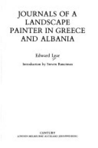 Cover of Journals of a Landscape Painter in Greece and Albania