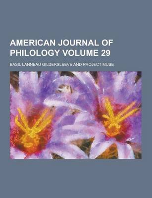 Book cover for American Journal of Philology Volume 29