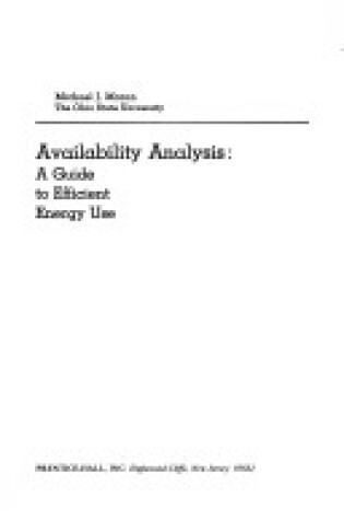 Cover of Availability Analysis