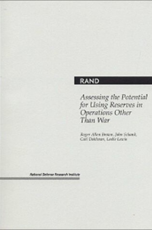 Cover of Assessing the Potential for Using Reserves in Operations Other Than War