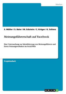 Book cover for Meinungsfuhrerschaft auf Facebook