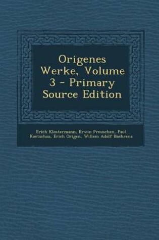 Cover of Origenes Werke, Volume 3