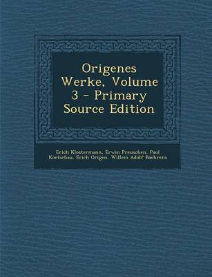 Book cover for Origenes Werke, Volume 3