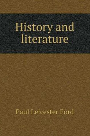 Cover of History and Literature