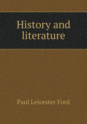 Book cover for History and Literature