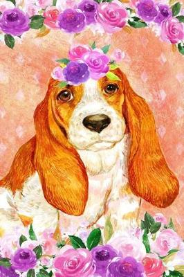 Cover of Journal Notebook For Dog Lovers Basset Hound In Flowers 5