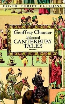Book cover for Canterbury Tales: "General Prologue", "Knight's Tale", "Miller's Prologue and Tale", "Wife of Bath's Prologue and Tale