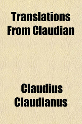 Cover of Translations from Claudian
