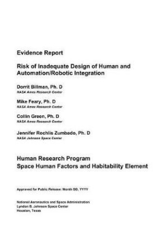 Cover of Evidence Report, Risk of Inadequate Design of Human and Automation/Robotic Integration