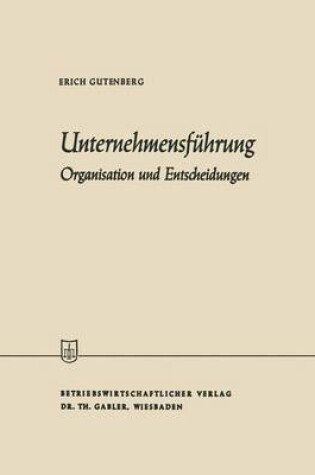 Cover of Unternehmensführung