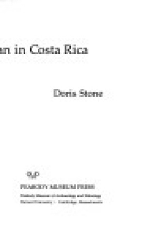 Cover of Stone: Pre Columbian Man in Costa Rica (Pr Only)