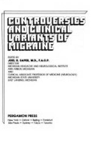 Cover of Controversies and Clinical Variants of Migraine