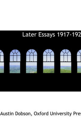 Cover of Later Essays 1917-1920