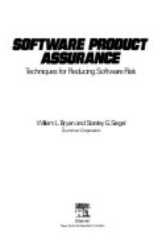 Cover of Software Product Assurance