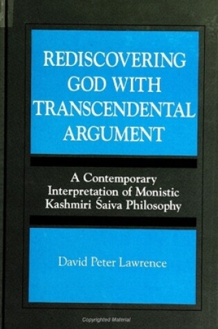 Cover of Rediscovering God with Transcendental Argument