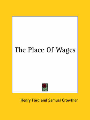 Book cover for The Place of Wages