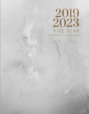 Book cover for 2019-2023 Five Year Planner Marble Grey Goals Monthly Schedule Organizer