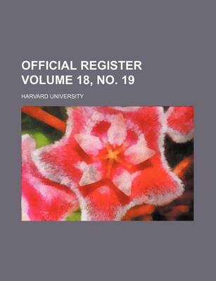 Book cover for Official Register Volume 18, No. 19