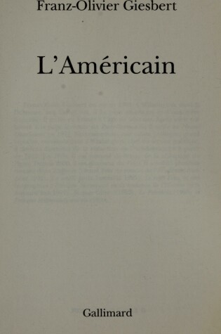 Cover of L'AMERICAIN