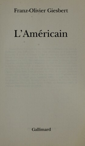 Book cover for L'AMERICAIN