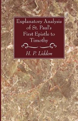 Book cover for Explanatory Analysis of St. Paul's First Epistle to Timothy