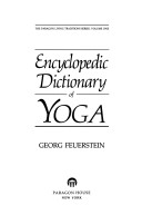 Book cover for Encyclopedic Dictionary of Yoga