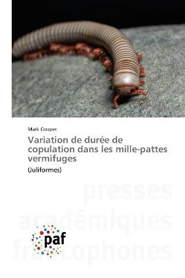 Book cover for Variation de durée de copulation dans les mille-pattes vermifuges