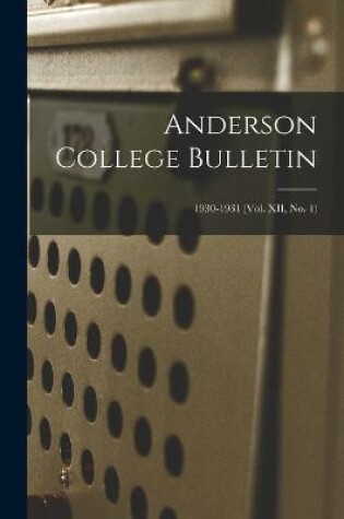 Cover of Anderson College Bulletin; 1930-1931