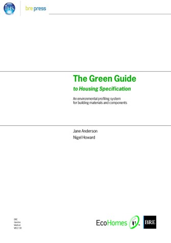 Book cover for The Green Guide to Housing Specification