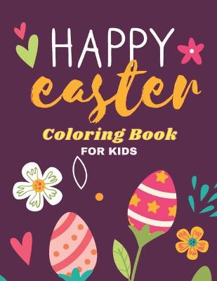 Book cover for happy easter coloring book for kids