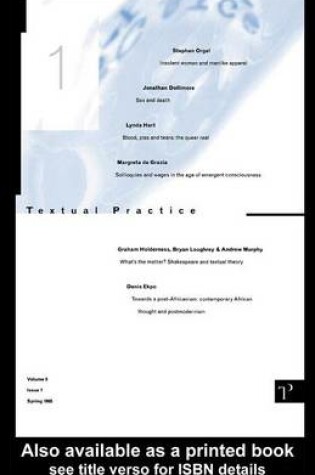 Cover of Textual Practice