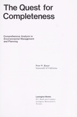 Cover of Quest for Completeness