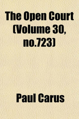 Cover of The Open Court (Volume 30, No.723)